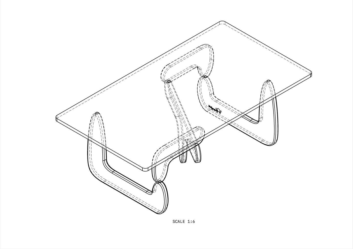 Oak and Glass Coffee Table
