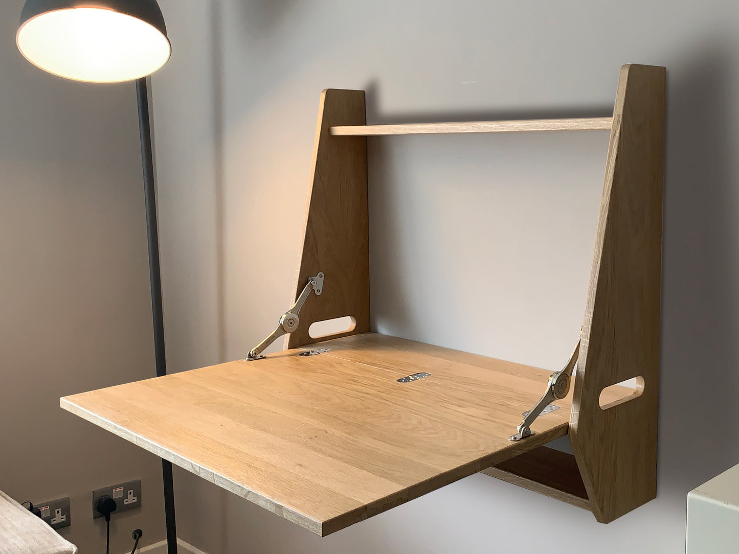 Solid Oak Folding Wall Desk