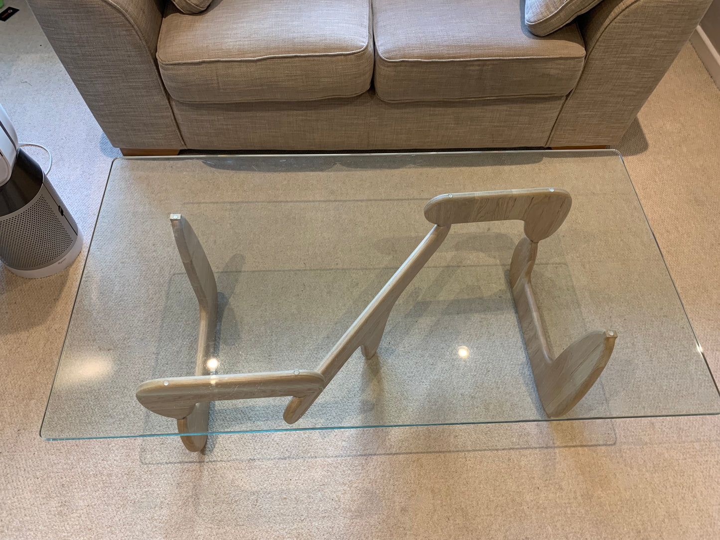 Oak and Glass Coffee Table